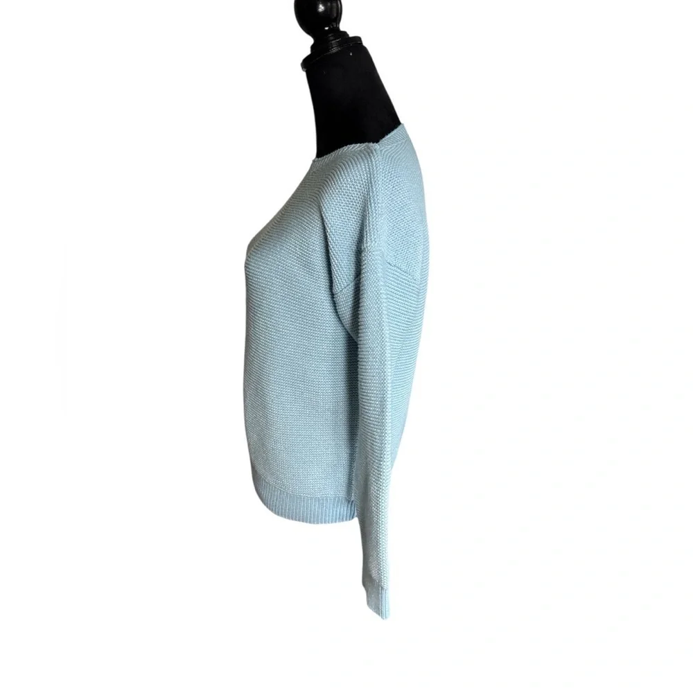 Jones New York Blue Knit Sweater Crewneck Relaxed Fit S